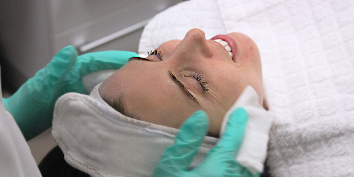 person getting a facial peel MD Beauty Clinic Dermaplaning